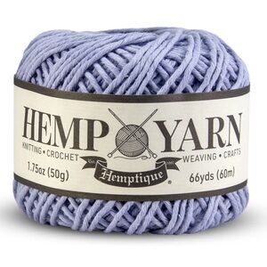 Hemptique Hemp and Cotton Yarn Periwinkle Worsted 4 Crochet Knit Weave Eco Craft